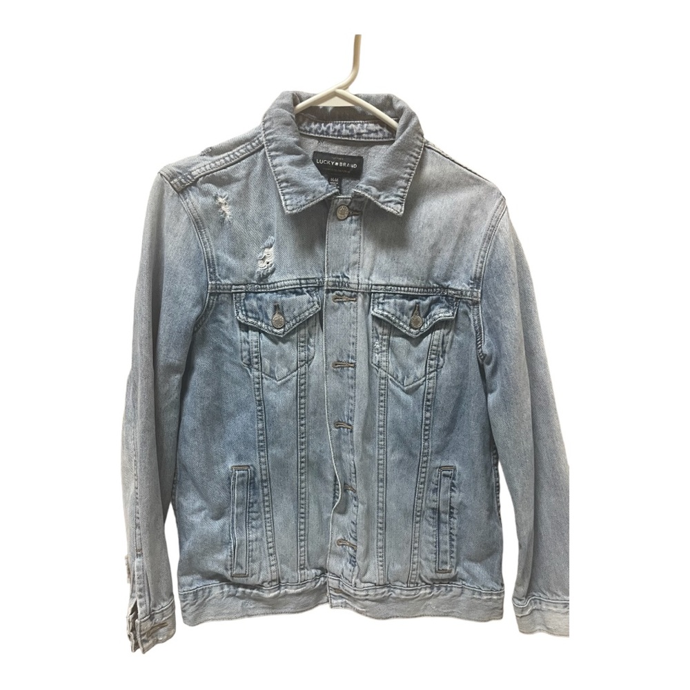 Women's Lucky Brand Distressed Tomboy Trucker Jean Jacket M